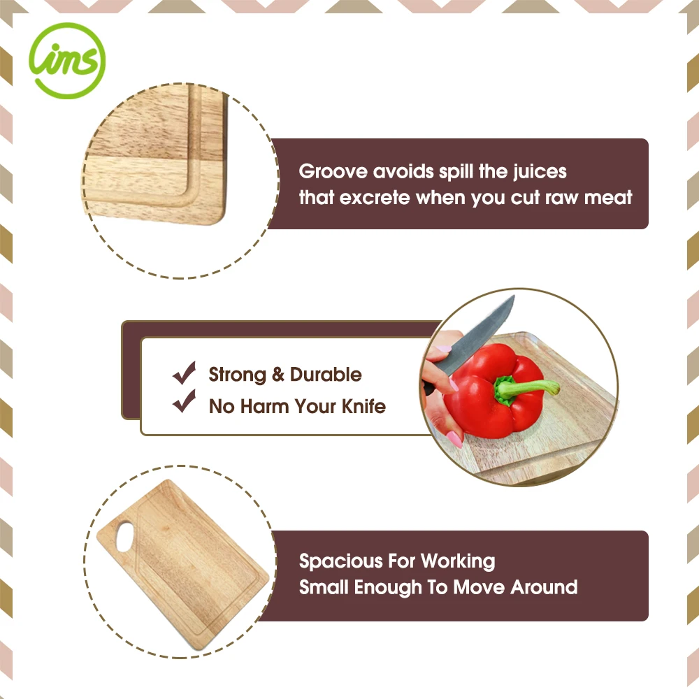 Multifunction Rubber Wood Kitchen Chopping Board Buy New Arrival