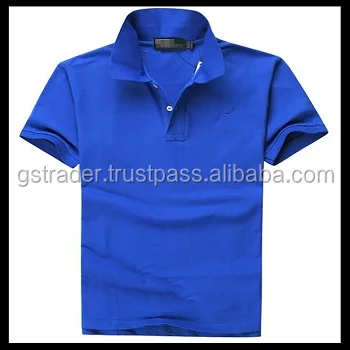 plain royal blue polo shirt