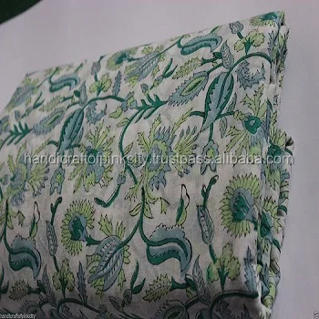 One Yard Hand Block Print Cotton Fabric, Wood Block Print fabric Sea Horse Design