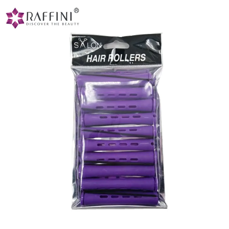 Plastic cold wave rods hair rollers with rubber band