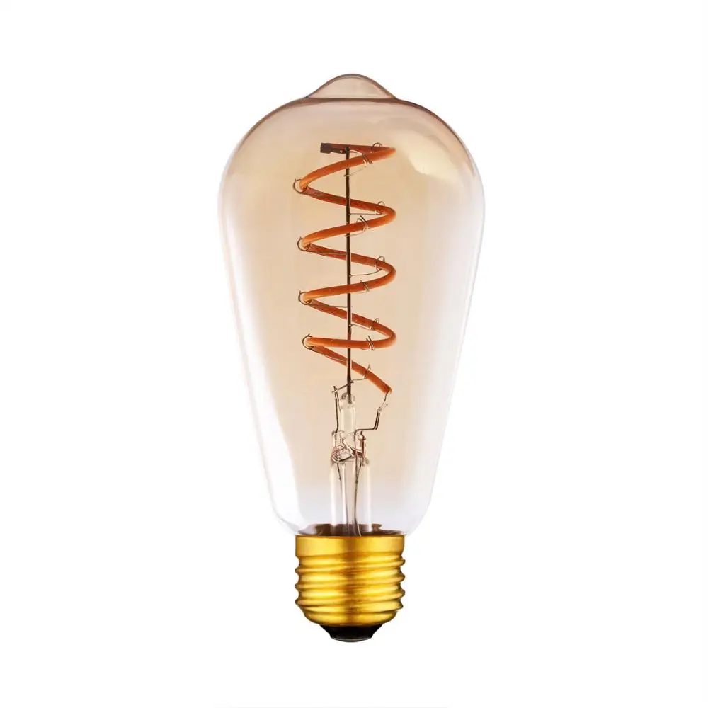LED  Edison  Bulbs E27 220V 4W ST64 LED spiral  dimmable led lights