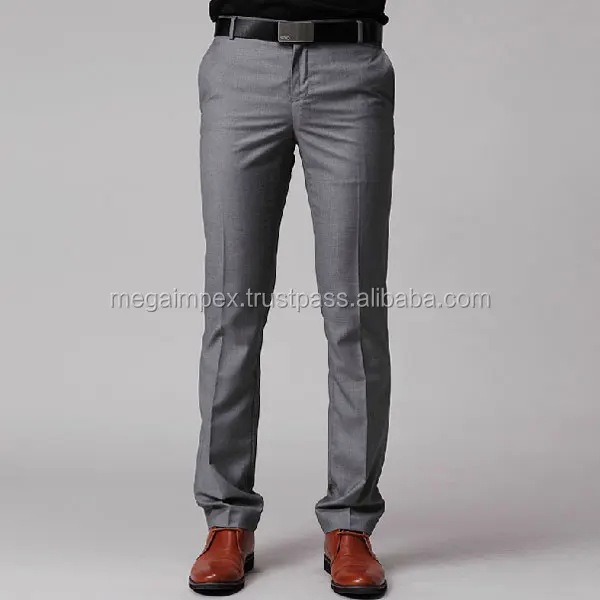 Mens Formal Trousers Casual Business Office Work Belted Smart Pants Size 30-50 