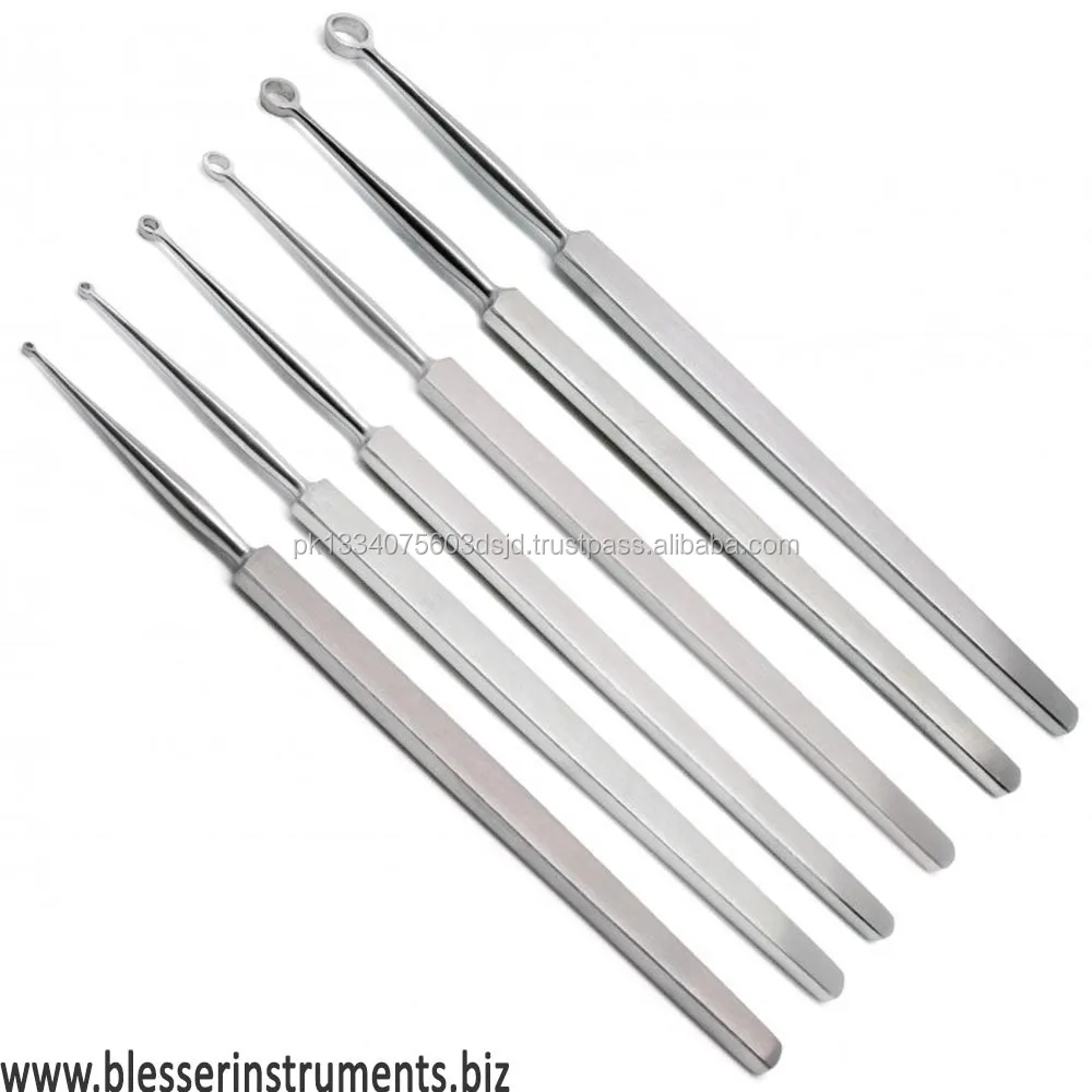 6 Pieces Fox Dermal Curettes Dermatology 1mm6mm Ent Surgical Medical