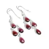 Dashing Natural Color Ruby 925 Sterling Silver Earrings