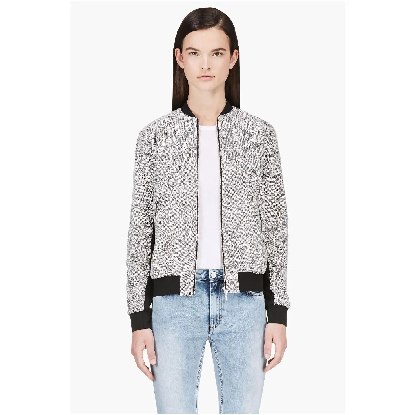 Latest Tweed Jacket Women Custom Polyester Outdoor wear Women Fashion Zipper Bomber Jackets | women Bomber Jackets