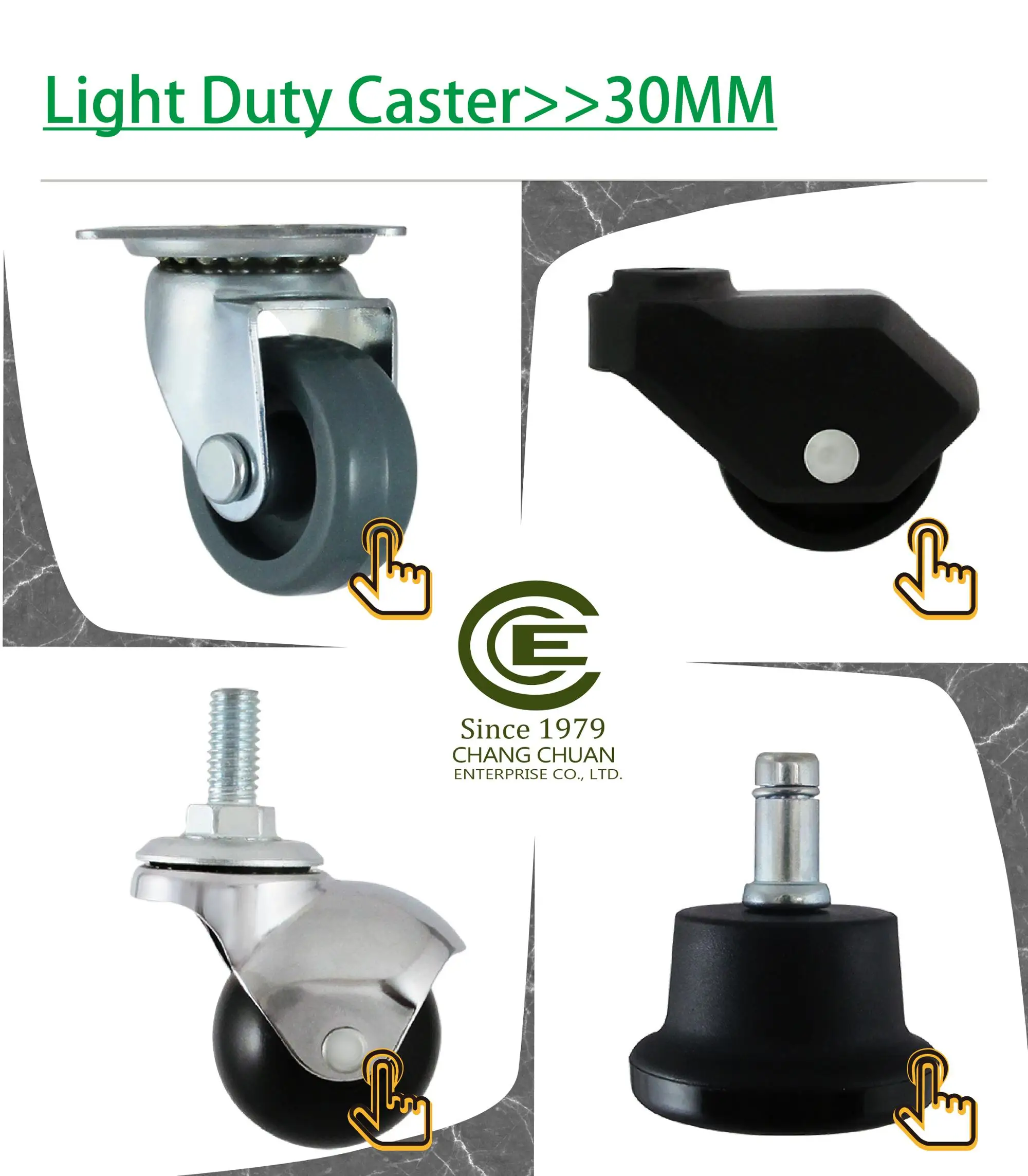 Cce Caster 2 Inch Small Swivel Plate Castor Wheel For Plant Stand Home