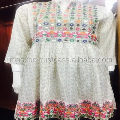 mirror work short kurti