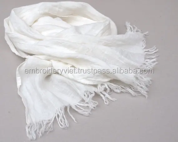 white linen scarf