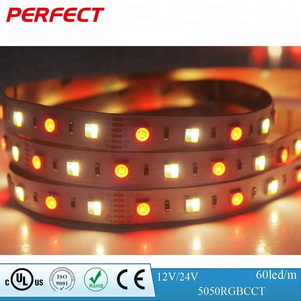 Shenzhen Led Strip Manufacturer 5m 5050 LED Tape light RGB +CCT led strip
