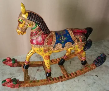 painted wooden rocking horse