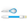 White color logo printing 3 in 1Keychain Portable carble usb 8pin Micro USB Charger TPE Data Cable With Key Ring