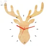 wholesale wood craft frame deer head shaped hanging wall clock