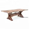 Industrial & vintage acacia live edge natural finish pedestal design dining table