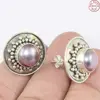 Lavish fashion Biwa Pearl earring indian 925 silver stud earring wholesaler gemstone silver jewelry