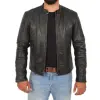 2019 Top Quality Mens Biker Leather Jacket Casual Style Mark Black -Wholesale Price With 100% Pure Leather