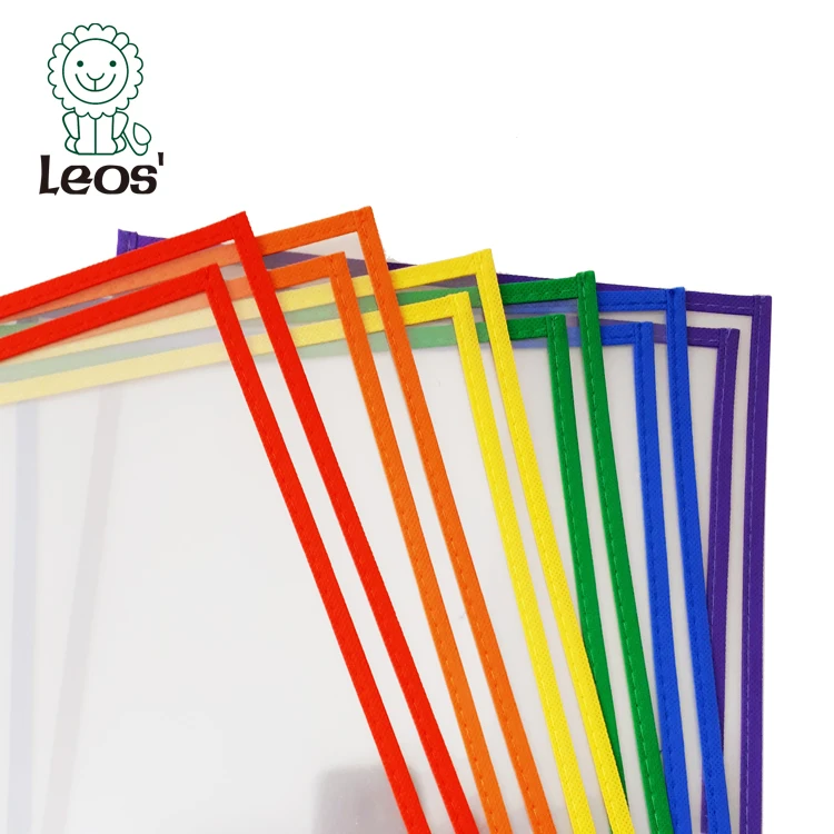 9"x12" Inches Plastic Dry Erase Clear Pockets For Child And Teaching