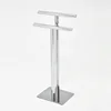 Double T Shaped Cat Eye Design Metal Tube Free Standing Towel Rack