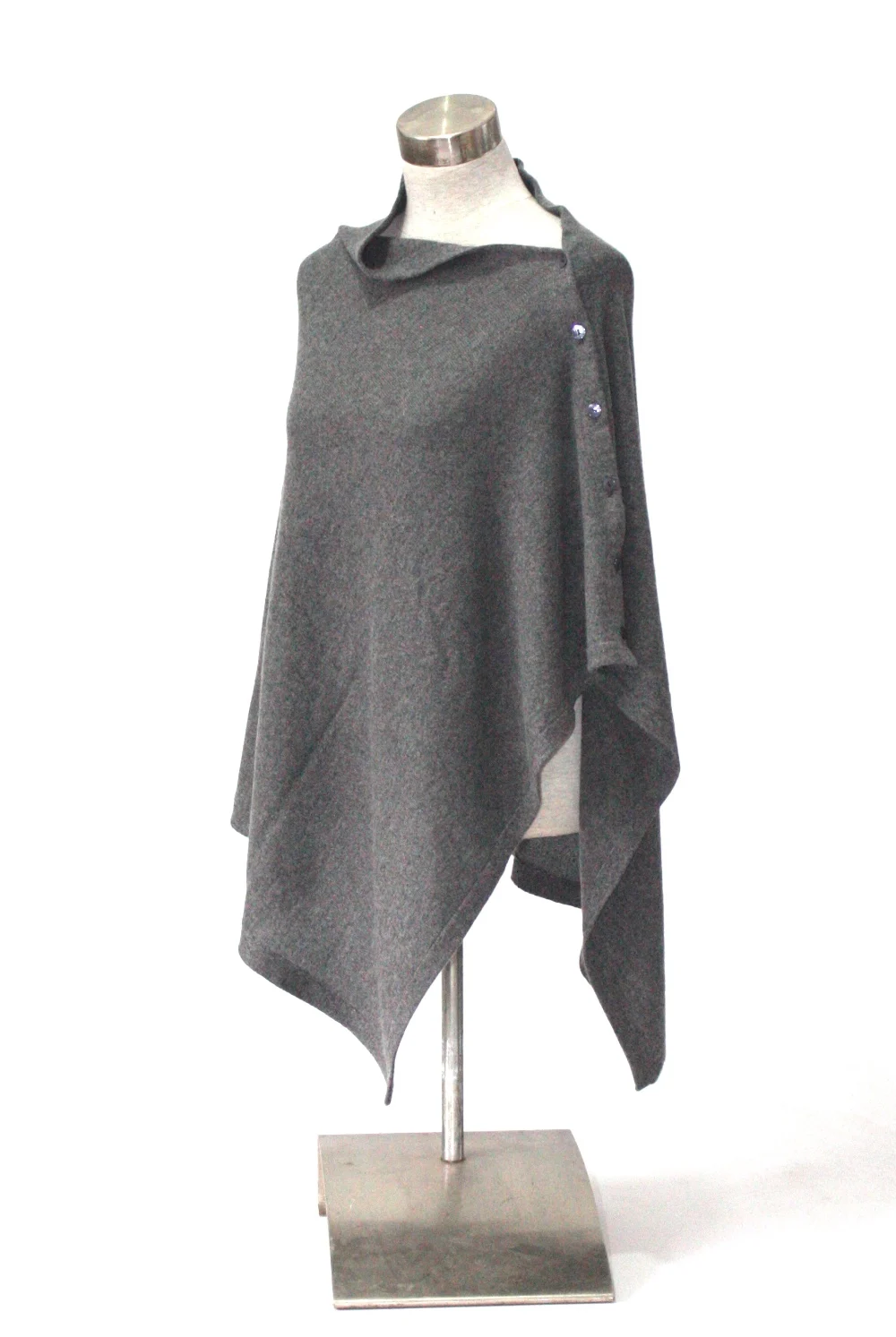 Nepal Made Flat Knitted Button Cashmere Poncho - Buy Cashmere Poncho ...