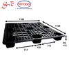 1100*1100*(H)115mm Lightweight Space Saving Nestable Easy Storage 4-Way Entry Black Colour Low Profile Plastic Pallet (P7783-E)