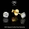 14K Yellow Gold Earrings with Round Diamonds 0.3 total carat IGL Certificate