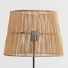 Bedroom rattan table lamp with iron frame