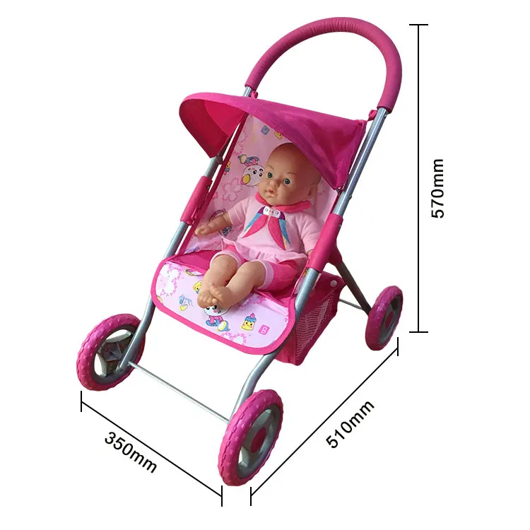 factory wholesale Plastic lovely children baby doll carriage