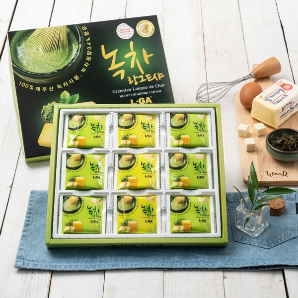 
green tea Langue de Chat series green tea cream premium cookie coffee crispy light cookies green tea-flavored cookies Delicious 