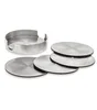 Ski Group Of Stainless Steel Pure Silver Coaster With Stylish Stand