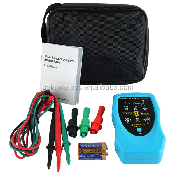 No Batteries Included Motor Sequence Tester Portable Handheld Three Phase Motor Rotation Indicator 3 Phase Motor Sequence Tester Rotary Field Meter