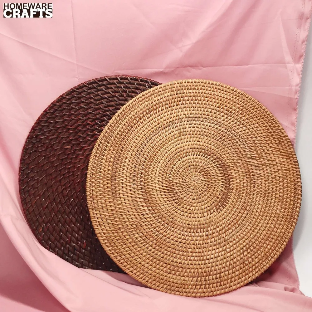 Natural Round Rattan Charger Plate For Serving Food Handmade Wholesale