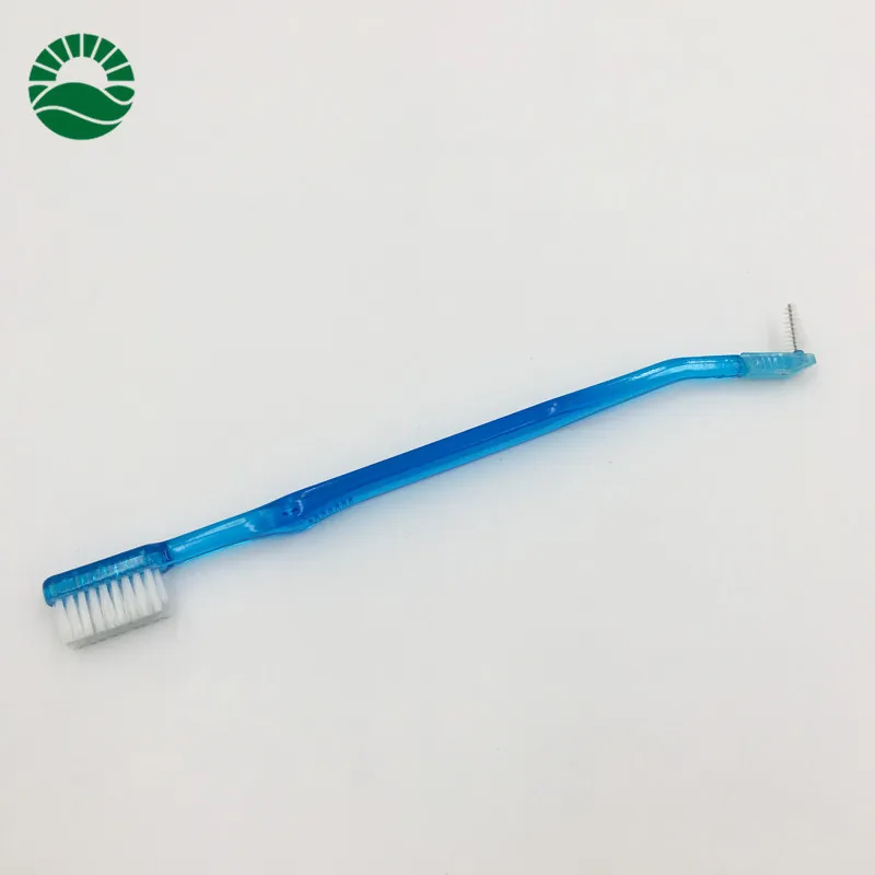 
V Shape Double Ended Orthodontic Toothbrush with interdental brush 