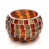 Luxury Decorative Orange Gold Mosaic Glass Votives Candle Holders