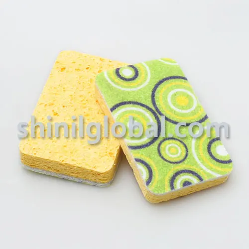 Dot Pattern Printing Compressed Cellulose Sponge Dish Cloth Scrubber