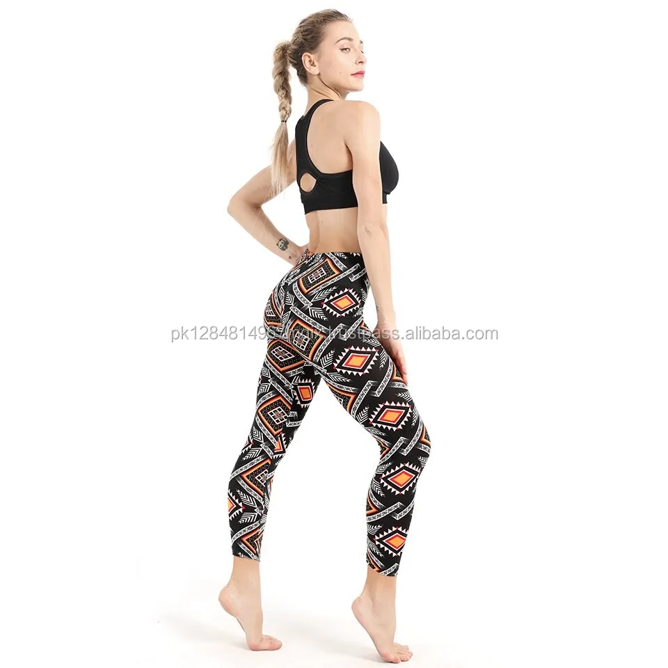 Plus Tamaño 3d Impreso Leggings Capri De Cintura Elástica Verano De Las