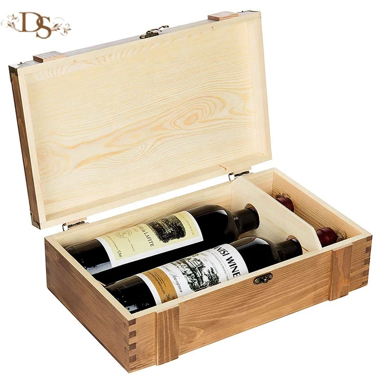 Custom High Quality Pinewood Wood Wine Box - Buy Wooden Wine Box,Wooden ...