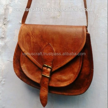 brown leather sling bag