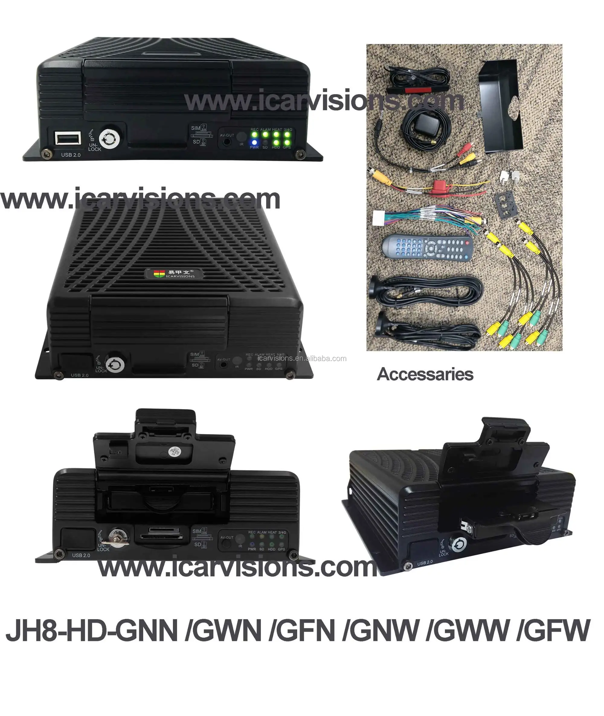 8 Channel 12v Dvr Hard Drive 720p Ahd Bus Cctv Camera System With Gps