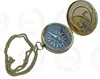 Brass Nautical Flat Compass With Chain ~ Marine Collectible Gift