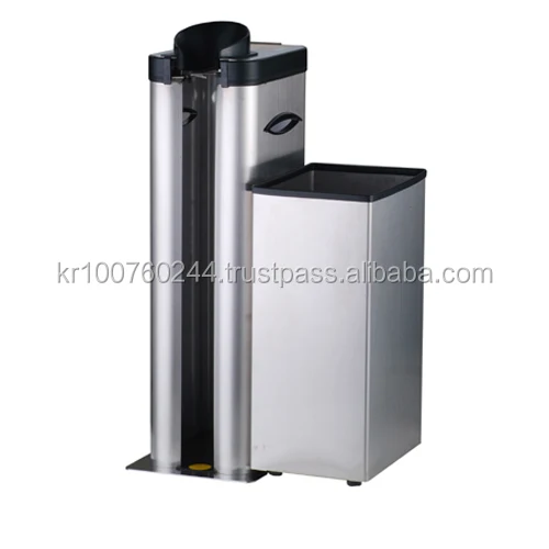 
(OPW) New Style Modern Designed Hairline Stainless Steel Wet Umbrella Wrapping Machine Dispenser with Convenient Trash Can/Bin M 
