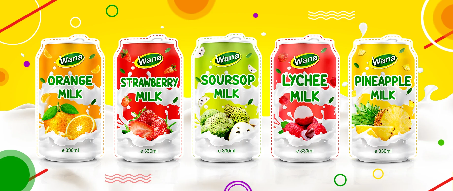 wana strawberry milk drink 330ml canned