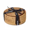 Home choice ecofriendly Vietnam Woven Rattan Coasters with Case/ Rattan cup holders ecofriendly