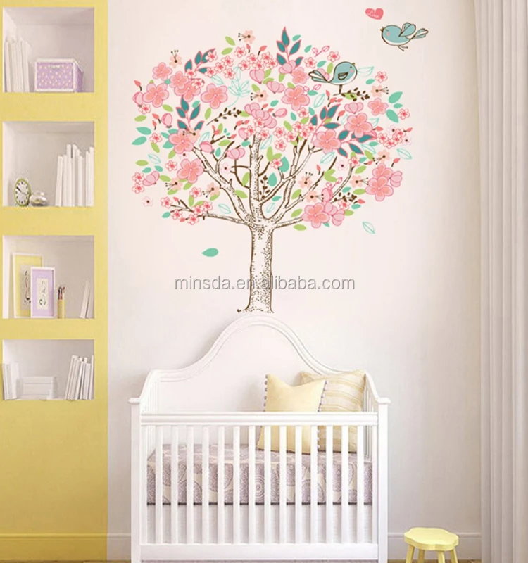 Blossom Cherry Tree Baby Nursery Bedroom Wall Stickers Factory Custom Art Product Blossom Cherry Tree Baby Nursery Bedroom Wall Stickers Factory Custom Art Product