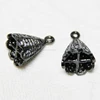 11x17mm Tassle Cap Black Oxodized CZ Pave Setting