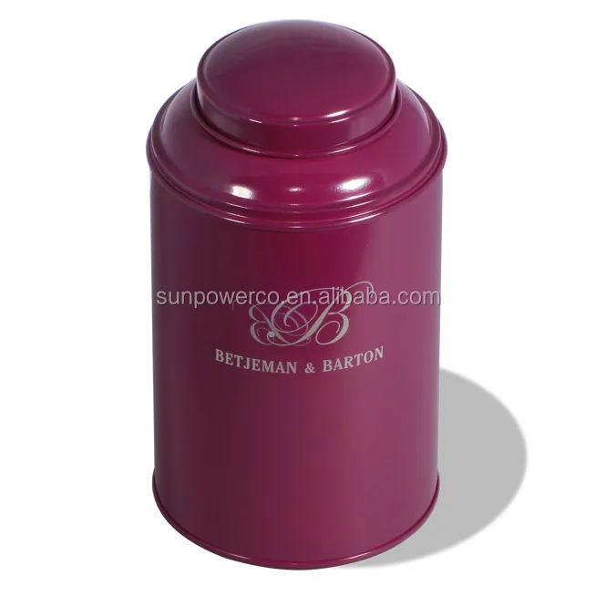 Round shape tinplate tea tin / Small dome lid tea storage tin / Customized Tea Can.jpg