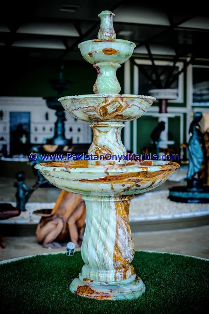 Pakistan Factory Made Green Onyx Fountains Hand Carved Home Garden