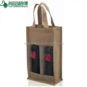2 Bottles Burlap Wine Bags Jute Gift Bag With Transpa Window Bottle 2 Bottles Burlap Wine Bags Jute Gift Bag With Transpa Window Bottle