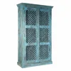 Rustic Antique Style Solid Wood Living Room Furniture Carved Door Bookcase