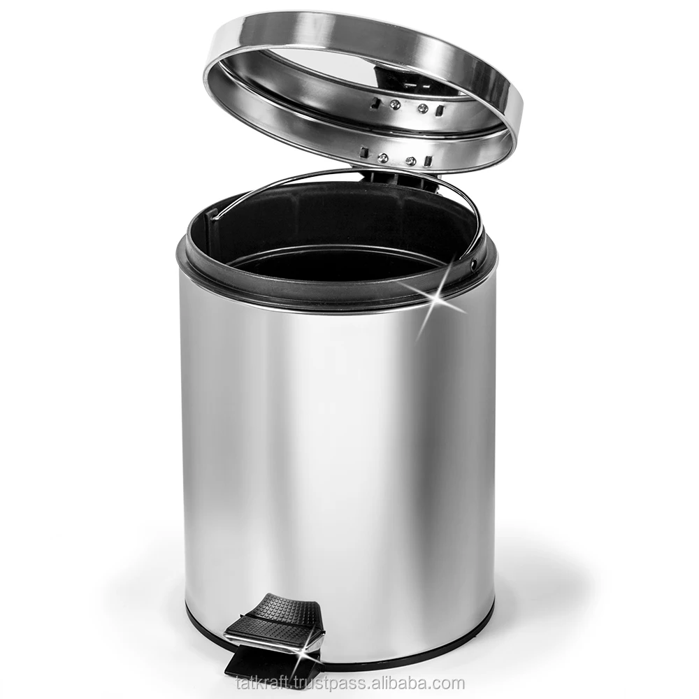 art moon moon stainless steel round pedal bin capacity 3l shiny