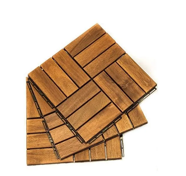 Balcony Teak Wooden Deck Tiles/ Vietnam Interlocking Teak Wood Floor Tiles For Outdoor Terrace