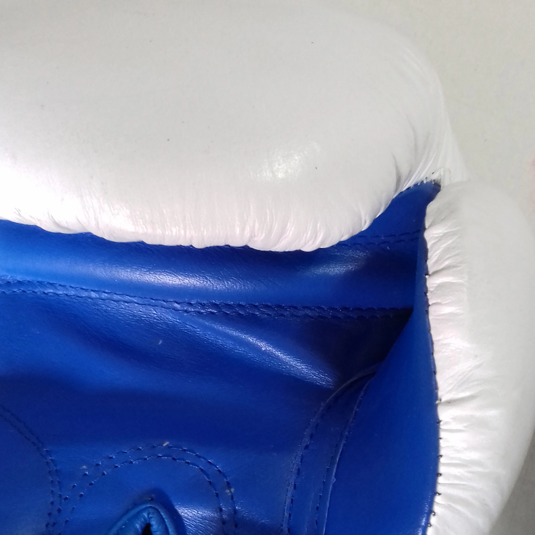 Muay Thai Leather Boxing Gloves Blue 12oz Customized Logo Buy Muay